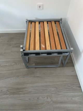 Somier de cama metálico con lamas de madera plegab