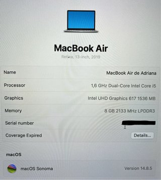 MacBook Air 13' 2019 Argento
