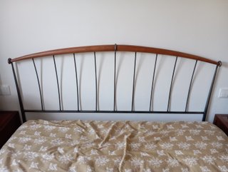 Testata letto 160cm in legno e ferro battuto