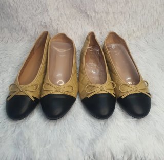 Bailarinas Acolchadas T40 Beige/Negro + REGALO
