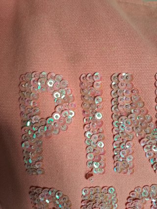 Borsa Pinko tela con scritte paillettes