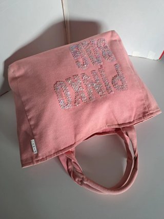 Borsa Pinko tela con scritte paillettes