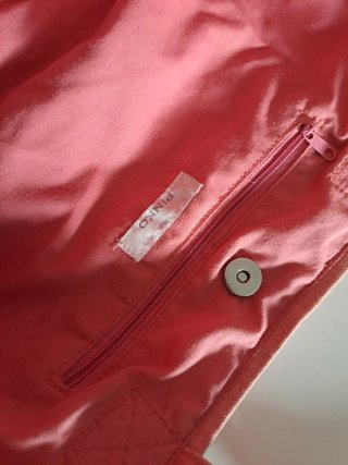Borsa Pinko tela con scritte paillettes