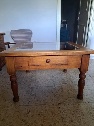Mesa de centro madera y cristal