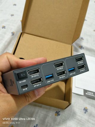 Conmutador KVM Dual Monitor 2 Puertos