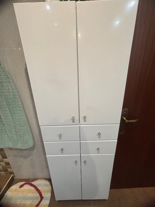Mueble auxiliar baño blanco