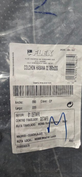 Colchón Flex 90x220cm