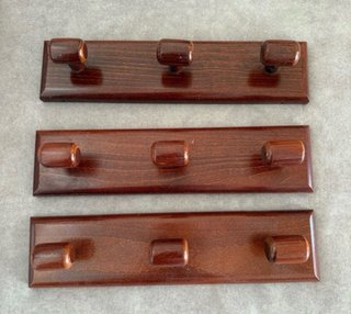 Percheros de madera rústicos (3 unidades)