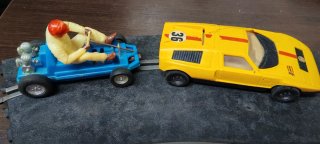 Scalextric slot kart azul retro 60s/70s