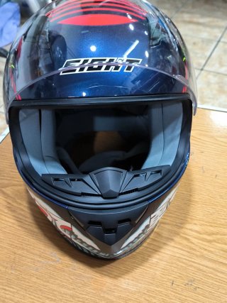 Casco Moto Infantil Azul y Rojo