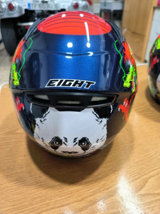 Casco Moto Infantil Azul y Rojo