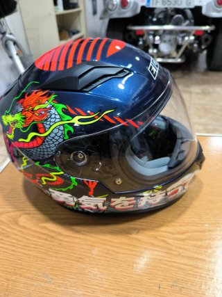 Casco Moto Infantil Azul y Rojo
