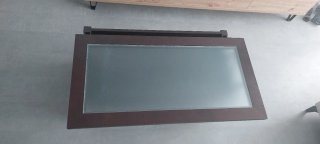 Mesa de centro elevable color wenge y cristal