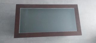 Mesa de centro elevable color wenge y cristal