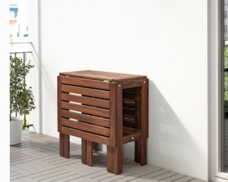 Mesa y 4 Sillas Terraza Madera Plegables