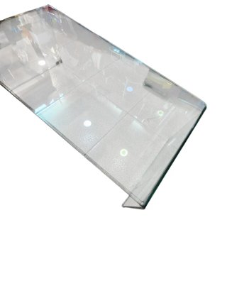 Mesa de centro de cristal curvado