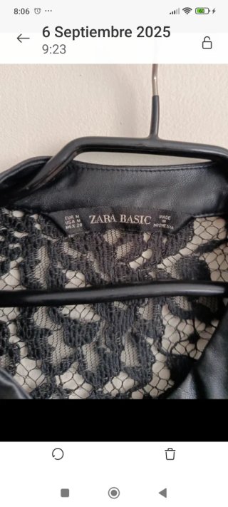 Blusa Zara Encaje Negra
