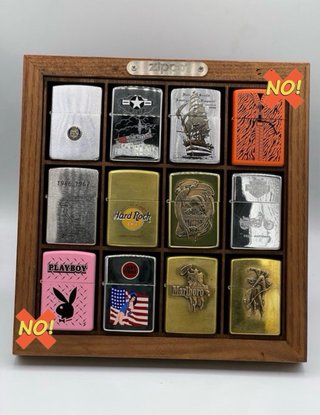 Espositore in legno Zippo per 12 accendini