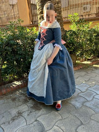 Traje Fallera Niña Azul y Rosa