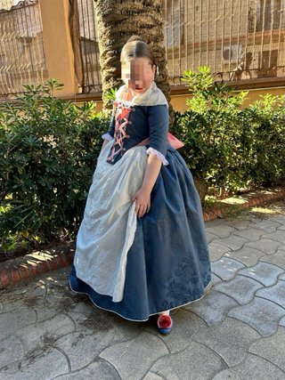Traje Fallera Niña Azul y Rosa