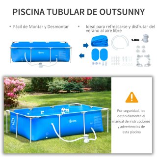 Piscina Desmontable Outsunny 252x152x65 cm