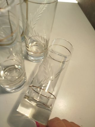 Set 4  Bicchieri Porta Ghiaccio Vetro Oro