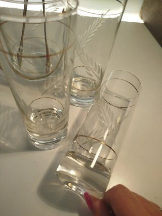 Set 4  Bicchieri Porta Ghiaccio Vetro Oro