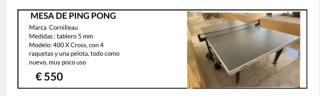 Mesa Ping Pong Cornilleau 400 X Cross