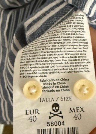 Camisa Scalpers - Azul a rayas - Talla 40