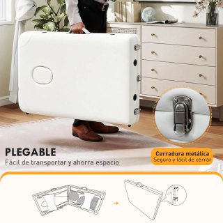 Camilla de masaje plegable blanca