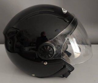Casco Moto Jet Negro zeus