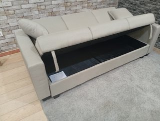Sofá Cama Beige tela con arcon