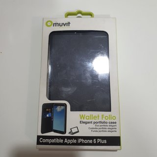 Funda Muvit Piel iPhone 6 Plus Negra