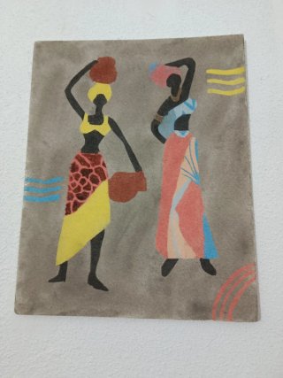 Quadro astratto donne con brocche