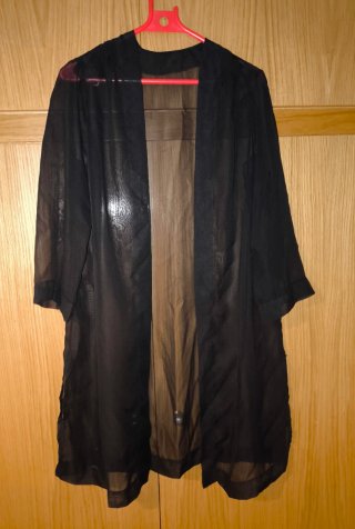 Camisola larga negra gasa