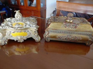 Cofres joyero antiguo dorado se venden los dos