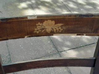 6 Sillas Nogal antiguas marqueteria y asiento sky
