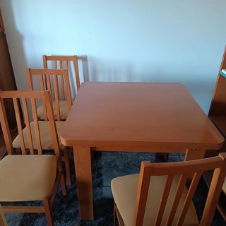 Mesa de comedor extensible madera con 6 sillas