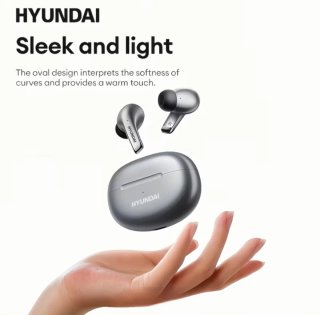 Auriculares Hyundai Bluetooth Plata y Negro