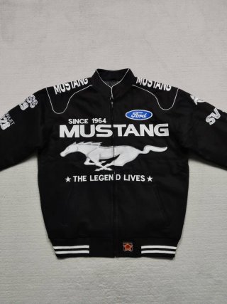 JH Design Jacket Black Racing Mustang Ford Bomber