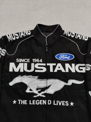 JH Design Jacket Black Racing Mustang Ford Bomber
