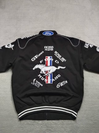 JH Design Jacket Black Racing Mustang Ford Bomber