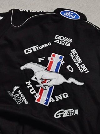JH Design Jacket Black Racing Mustang Ford Bomber