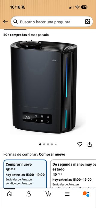 Humidificador AROEVE 6L Negro