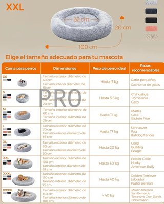Cama de perros con cojín central lavable