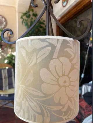 Lamparas de forja con pantalla beige