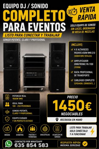 Equipo DJ Sonido e Iluminación Profesional