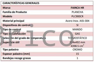 Plancha Gas Cromo Serie 500 - PLC900CR