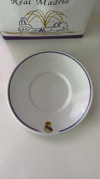 Taza de café Real Madrid con plato