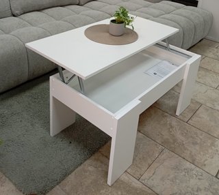 Mesa De Centro, Elevable, Blanca. ¡Oferta!